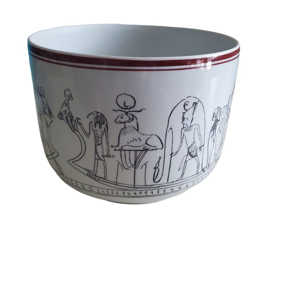 Block Vista Alegre Portugal Vintage Brooklyn Museum Egyptian Porcelain Bowl Vase